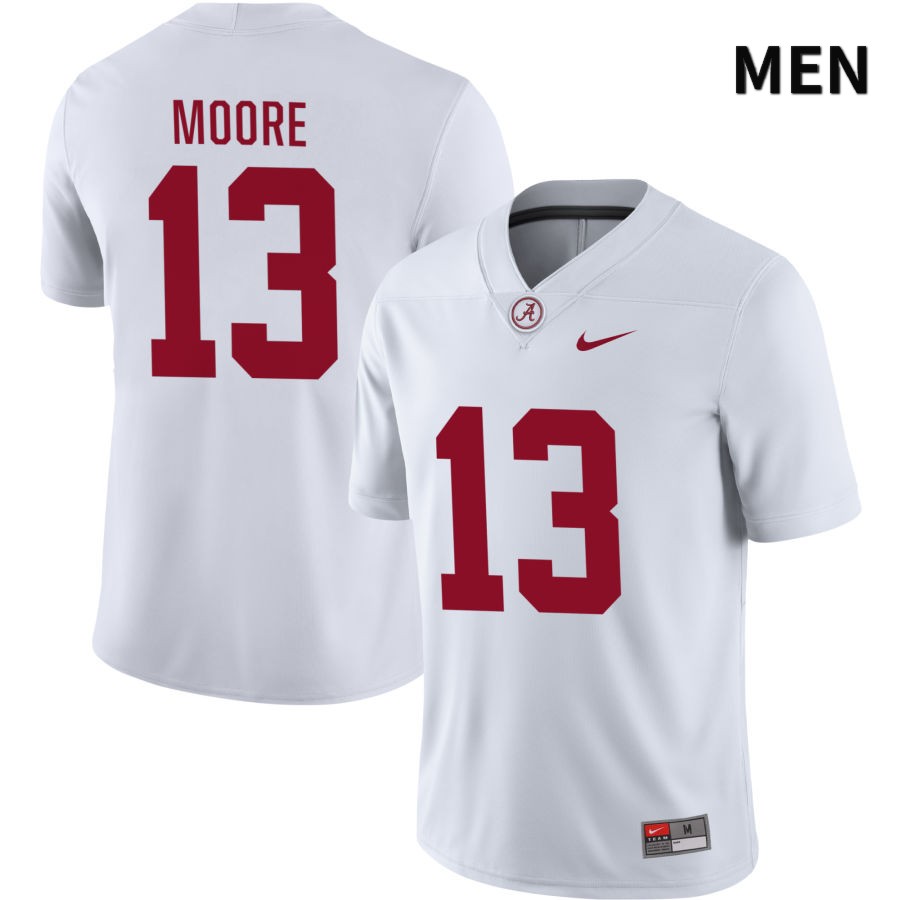 Alabama Crimson Tide Men's Malachi Moore #13 NIL White 2022 NCAA Authentic Stitched College Football Jersey AR16F87ZH